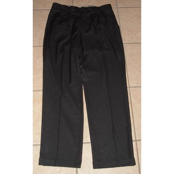 Mens Black 36 X 34 Church Office Pleated Front Dress Pants BRAGGI LOUIS RAPHAEL - Picture 1 of 2